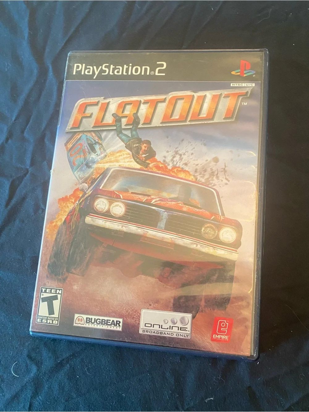Sony PlayStation 2 FlatOut Racing Game - Red and Orange Cover